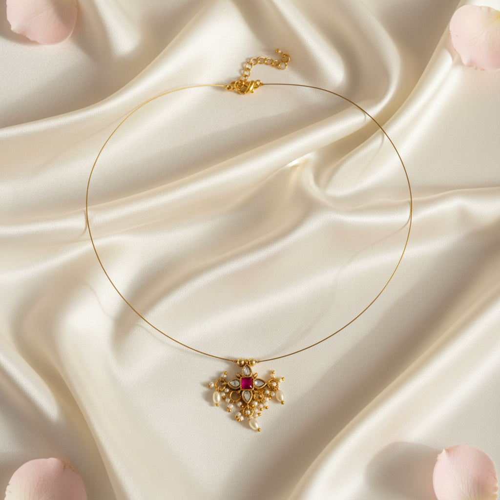 Advika Invisible Kundan Jadau Necklace