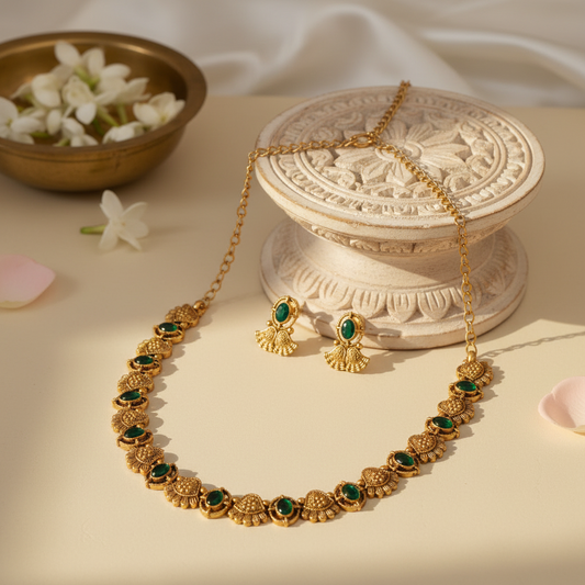 Adhira Chocker Necklace and Earrings Set