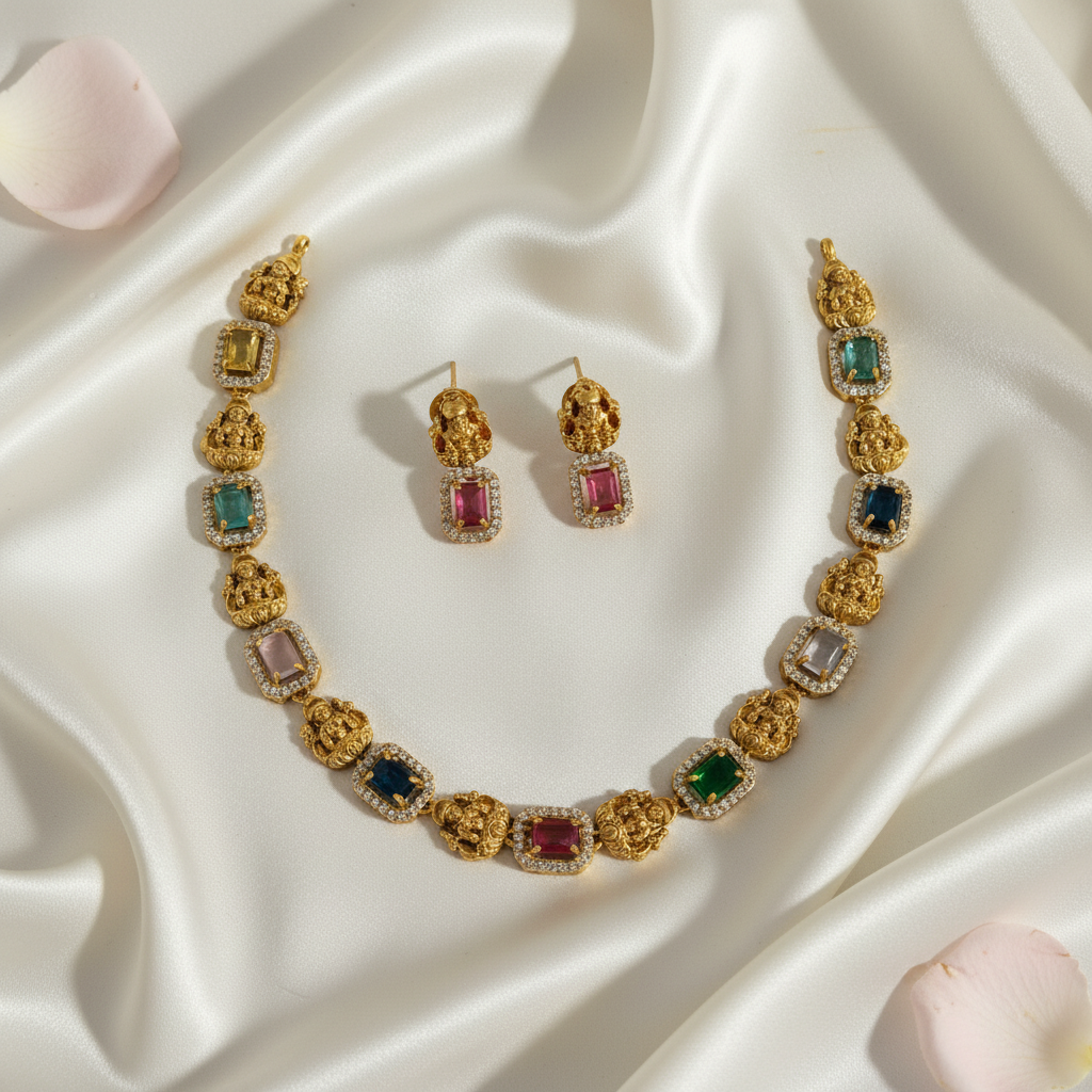 Medha Chocker Necklace and Earrings Set