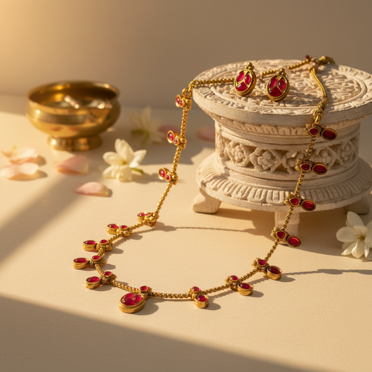 Niranjana Chocker Necklace and Earrings Set