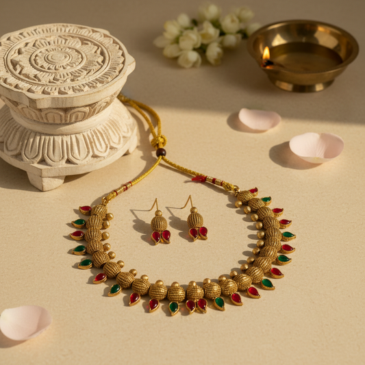 Vasudha Chocker Necklace and Earrings Set