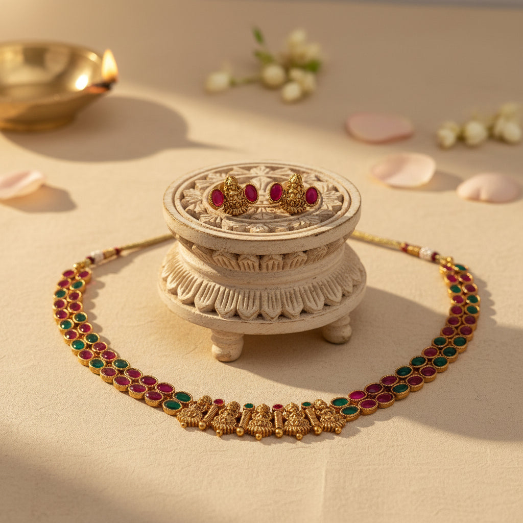 Eshita Short Necklace and Earrings Set
