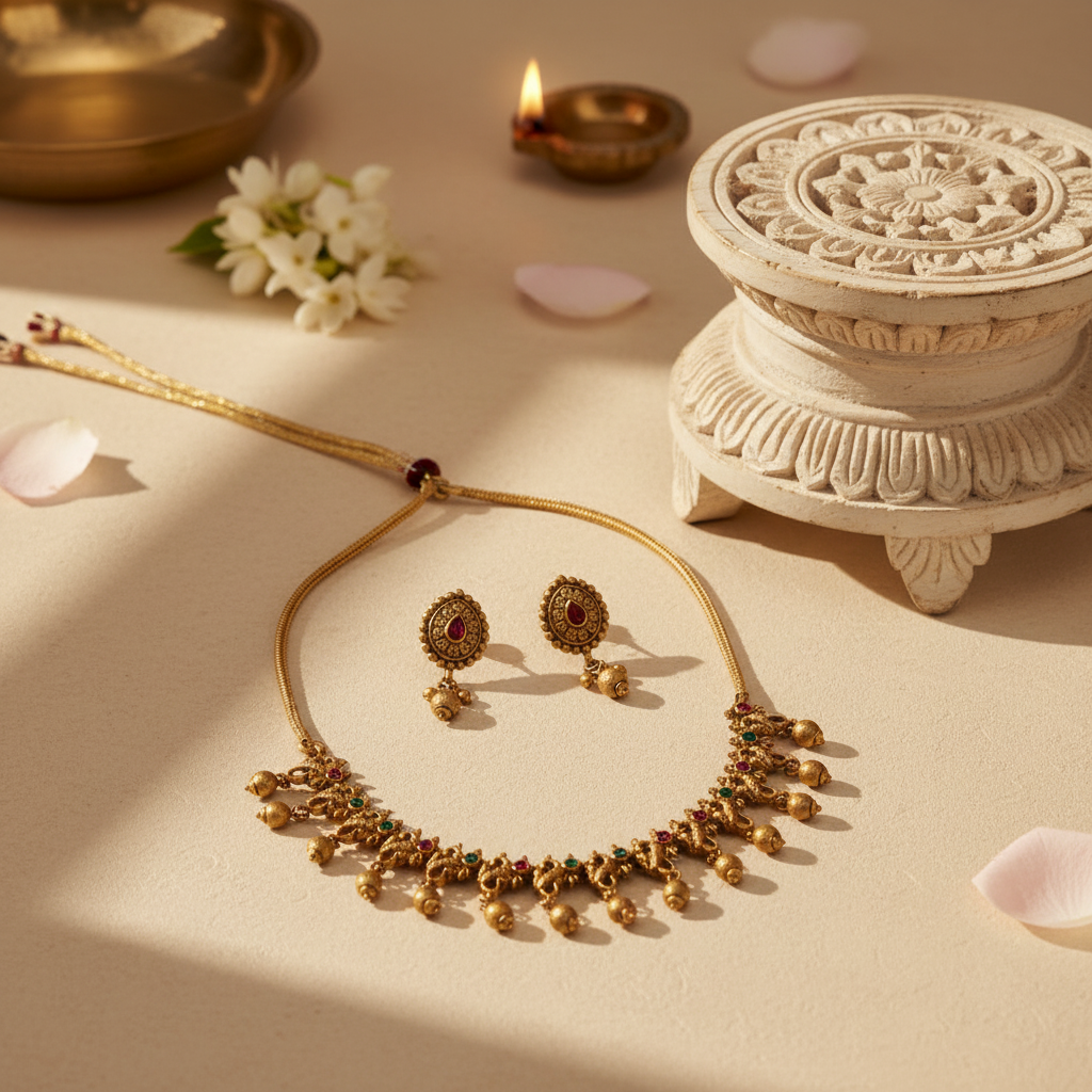Kairavi Short Necklace and Earrings Set