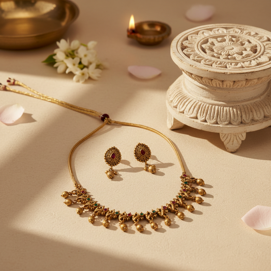 Kairavi Short Necklace and Earrings Set