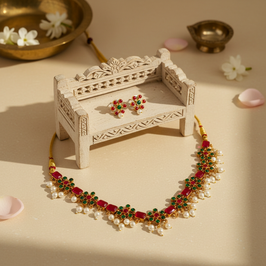 Bhanavi Chocker Necklace and Earrings Set