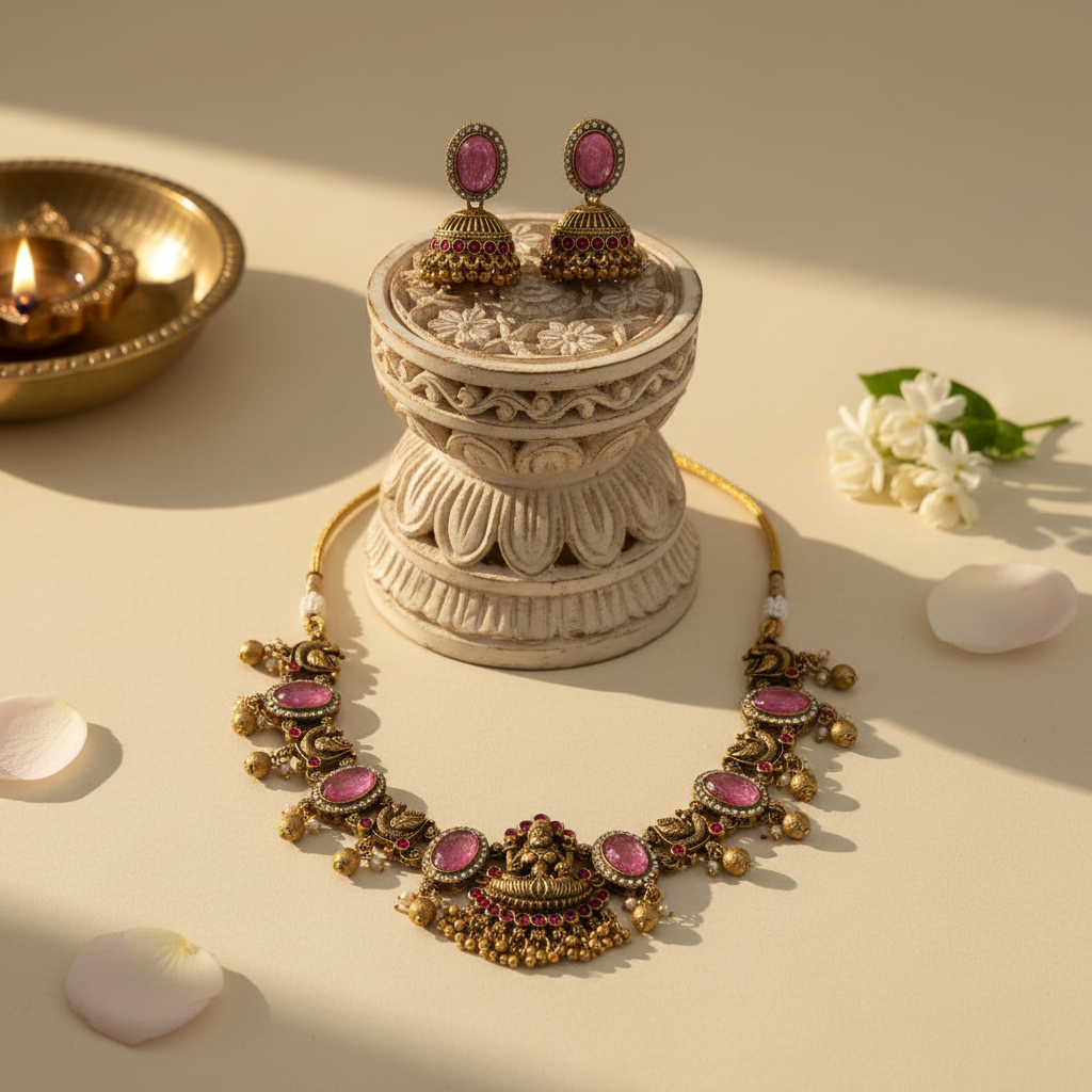 Arya Chocker Necklace and Earrings Set