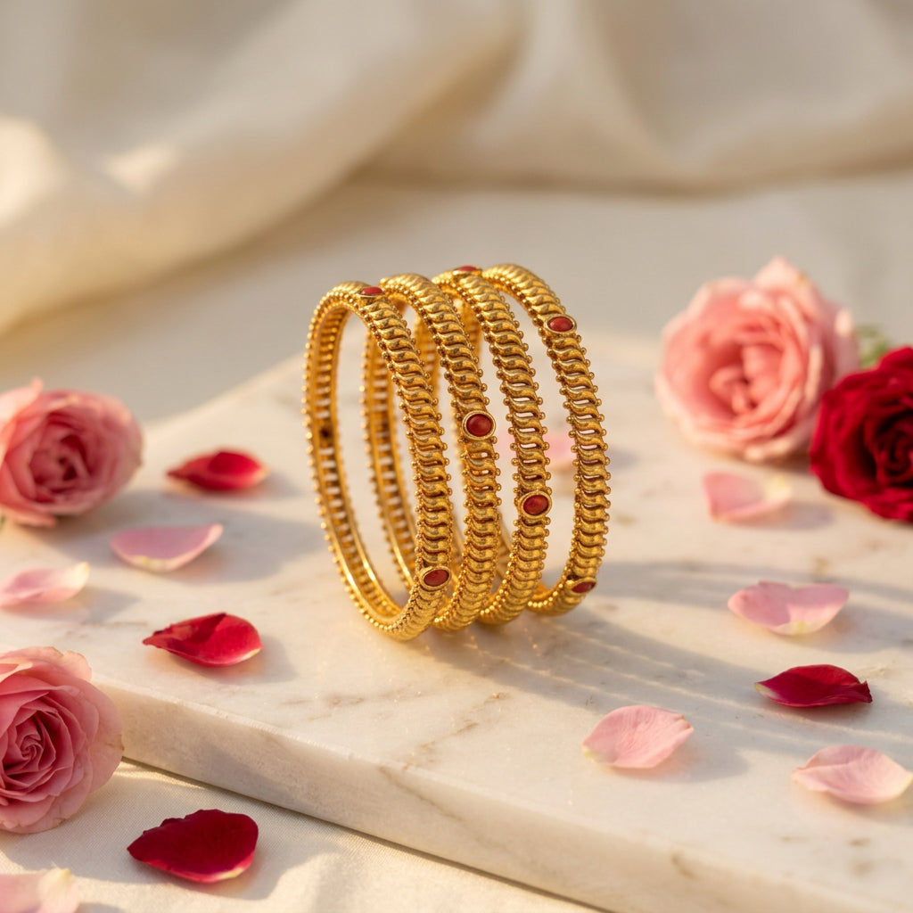Deetksha Traditional Antique Coral Bangles