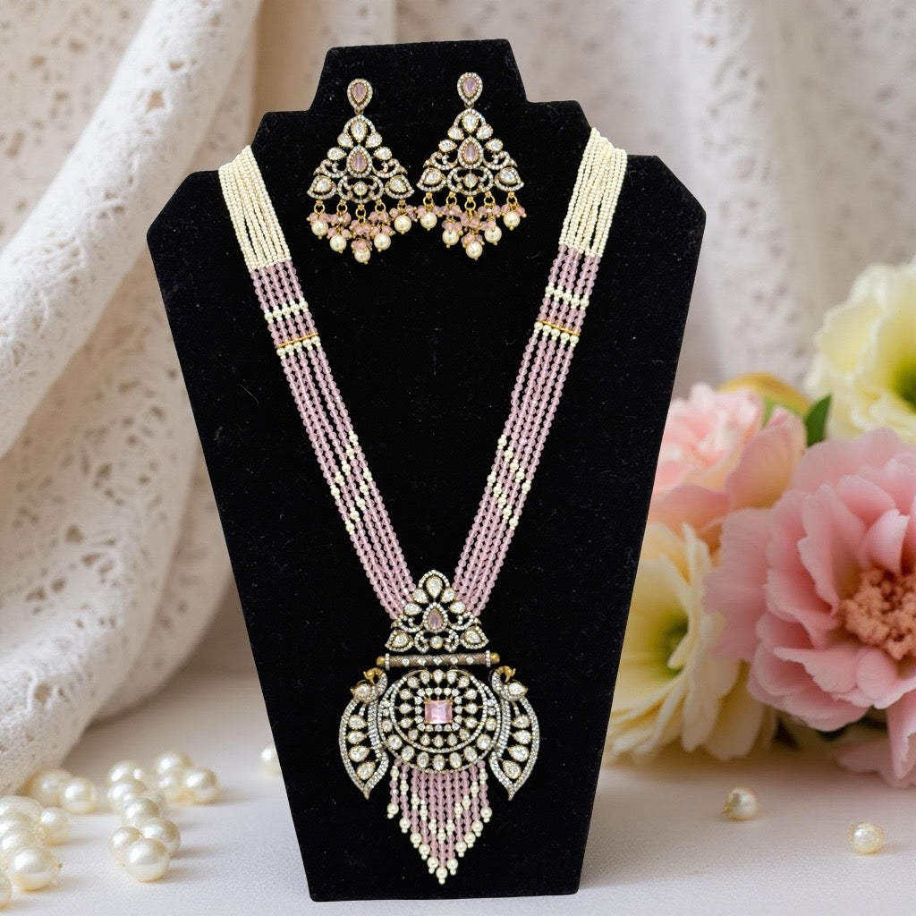 Shradha Victorian Long Necklace and Earrings Set