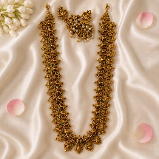 Niranjana Long Necklace and Earrings Set