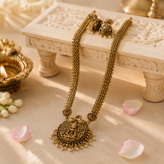 Adrija Long Necklace and Earrings Set