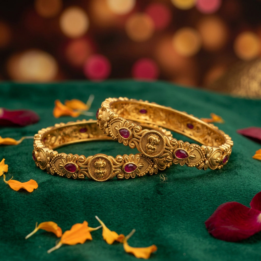 Meenal Traditional Antique Lakshmi Coin Bangles
