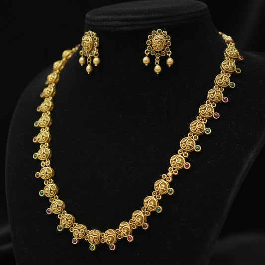 Preethika CZ Antique Necklace and Earrings Set l