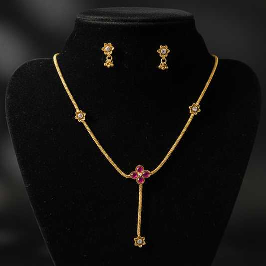 Kenya CZ Antique Necklace and Earrings Set