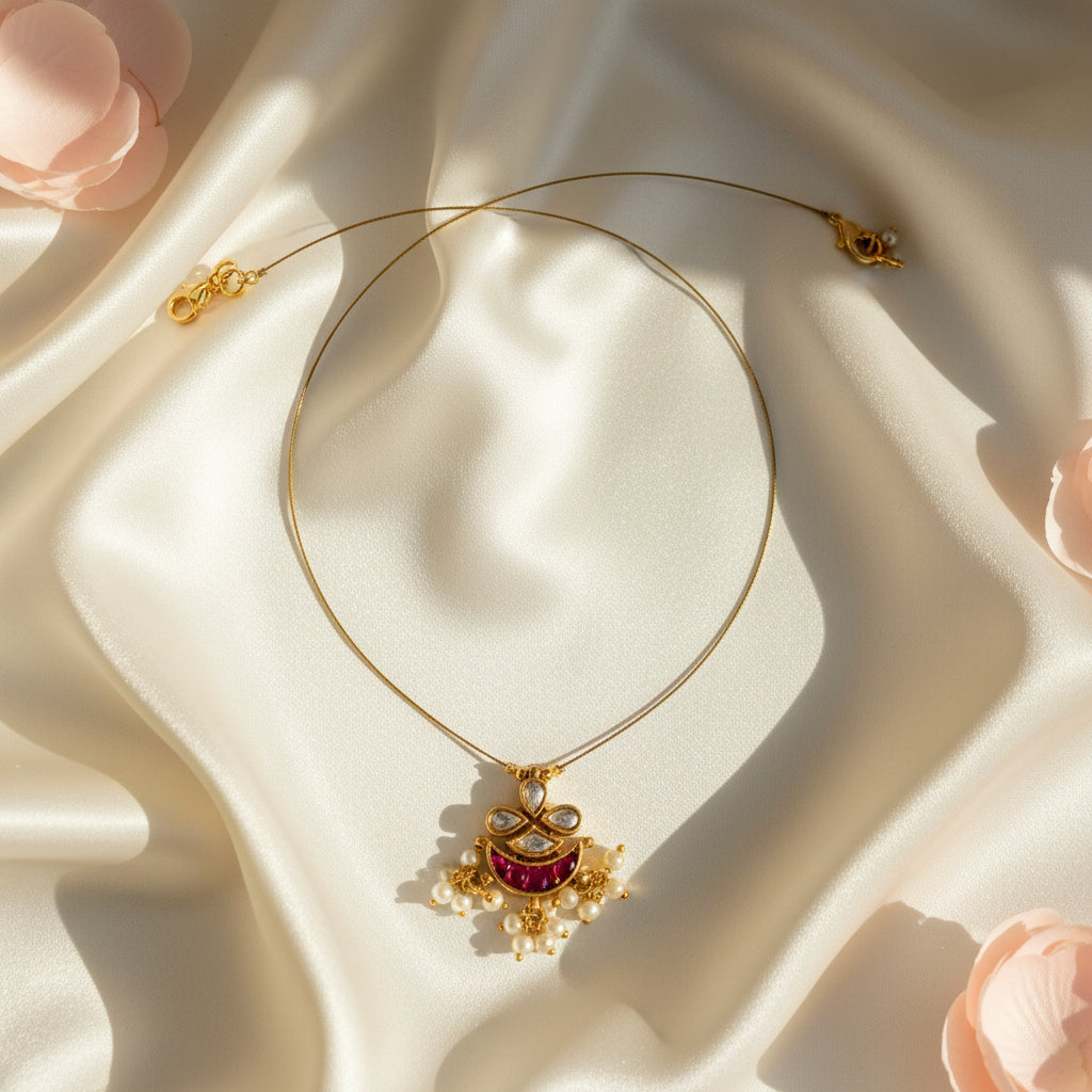 Aaradhya Invisible Kundan Jadau Necklace