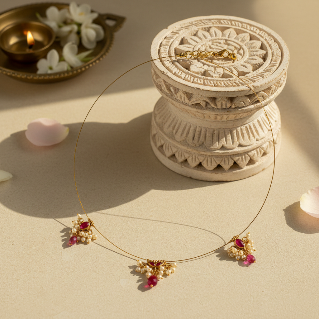 Deetya Invisible Kundan Jadau Necklace