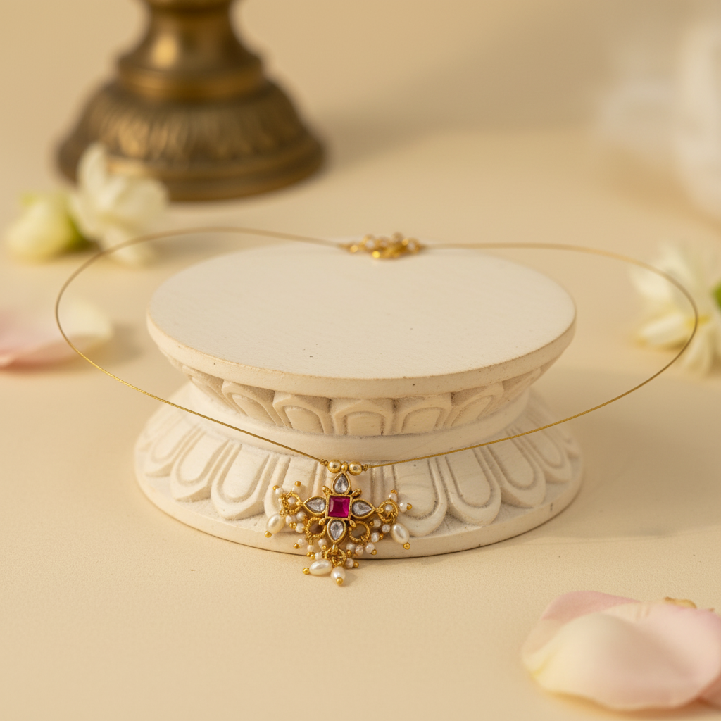 Advika Invisible Kundan Jadau Necklace
