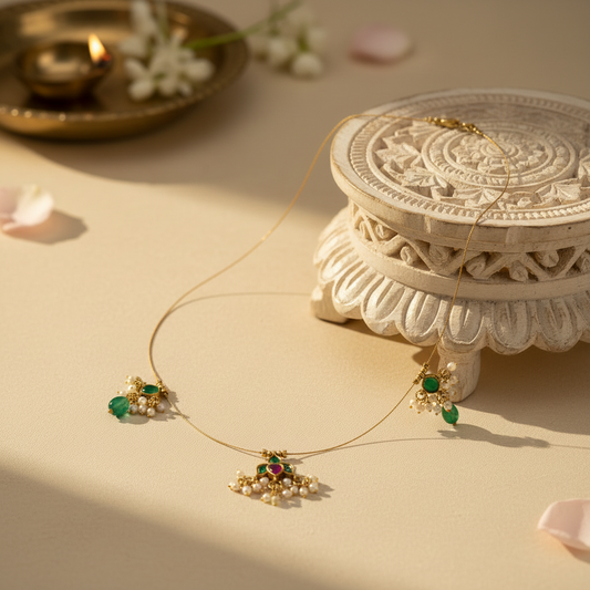 Heema Invisible Kundan Jadau Necklace