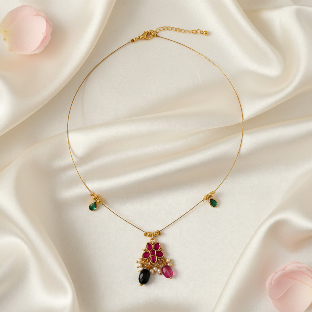 Mona Invisible Kundan Jadau Necklace