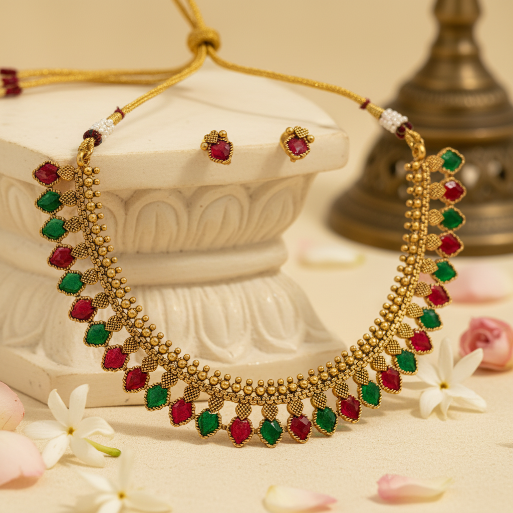 Anagha Chocker Necklace and Earrings Set