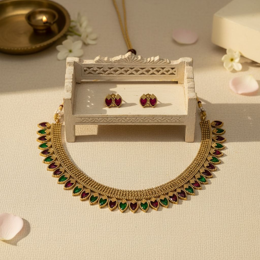 Ishani Chocker Necklace and Earrings Set