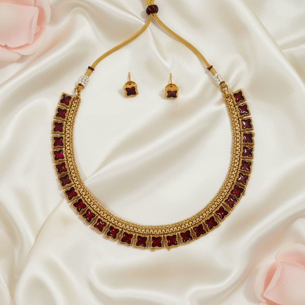 Anvi chocker Necklace and Earrings Set