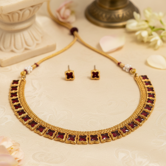 Anvi chocker Necklace and Earrings Set