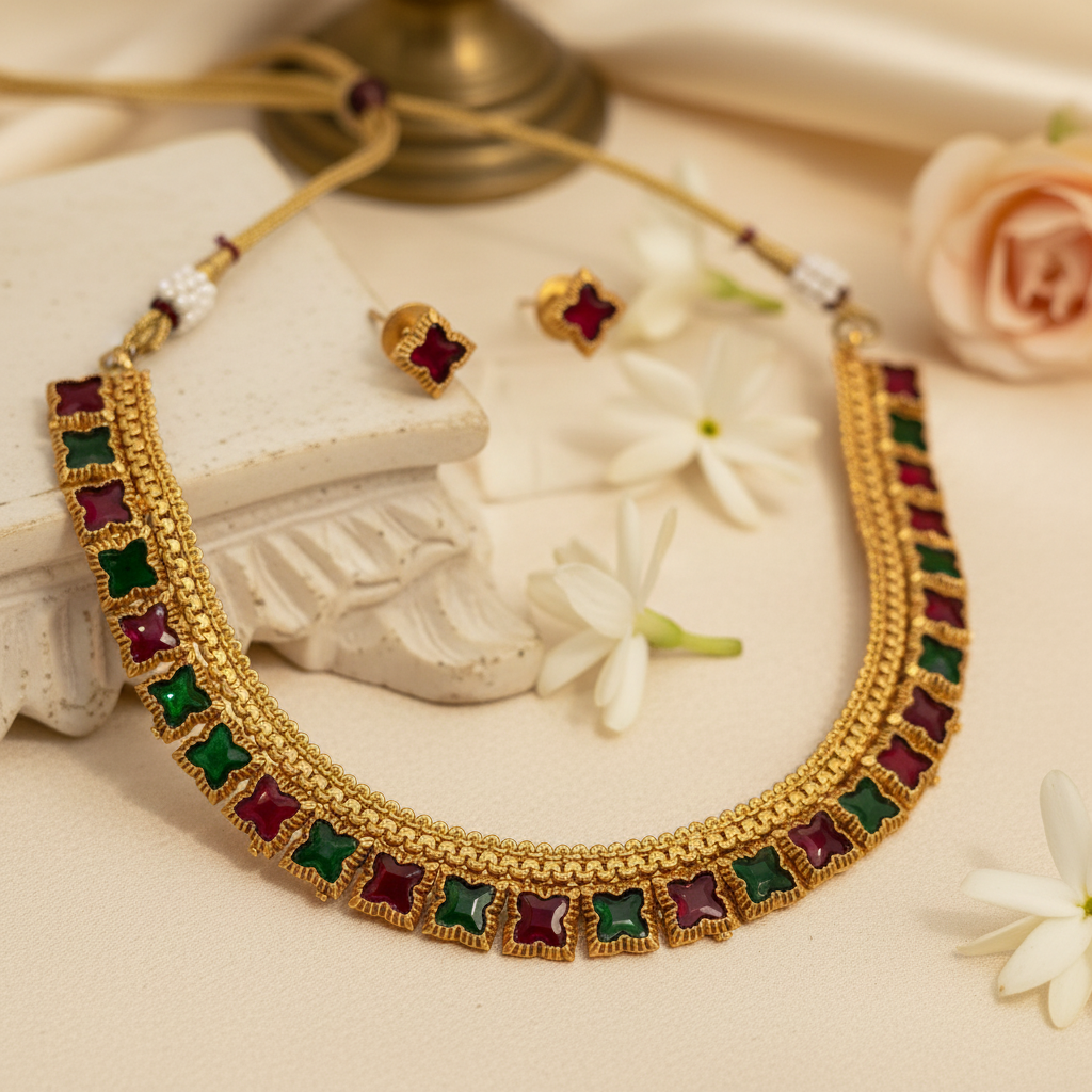 Amara Chocker Necklace and Earrings Set