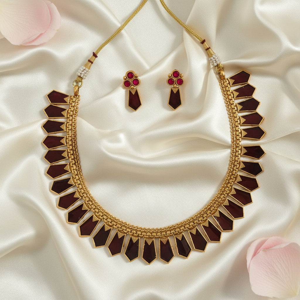 Meena Chocker Necklace and Earrings Set