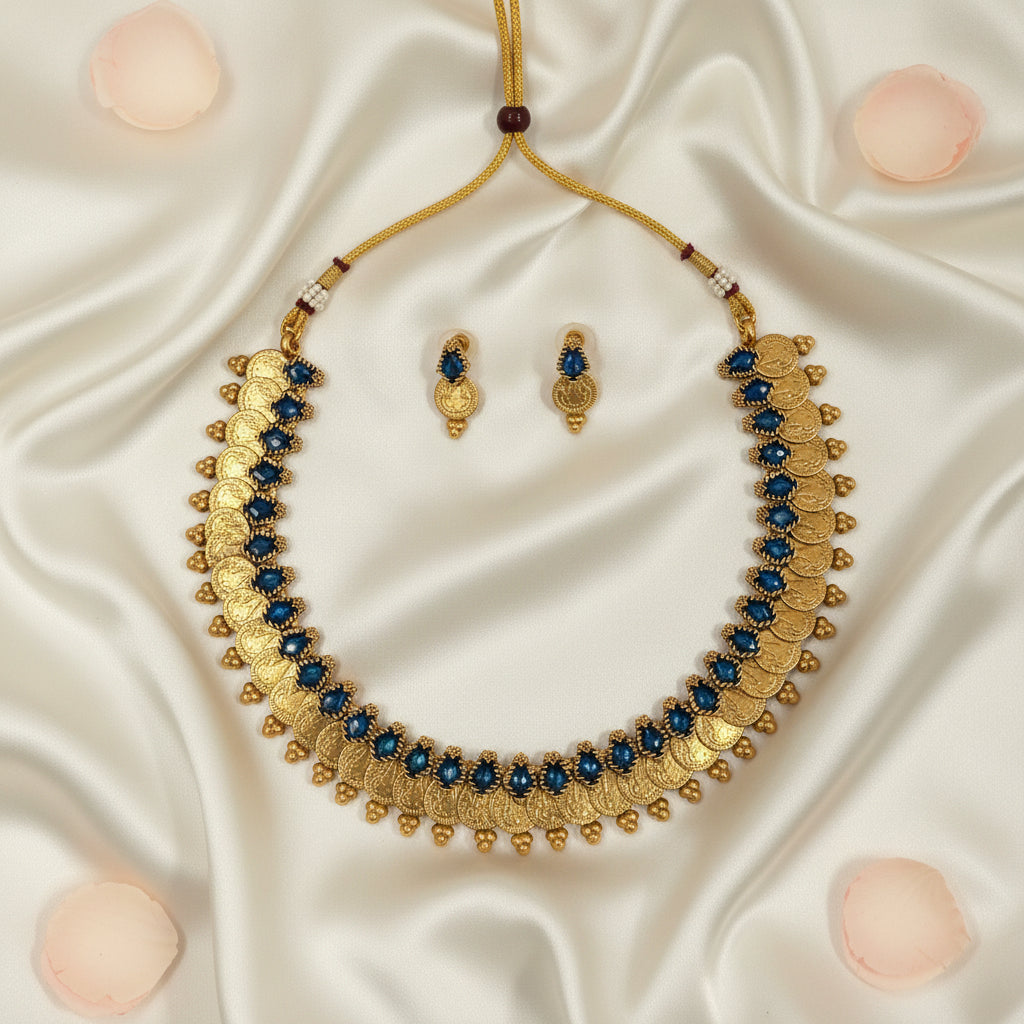 Sadhana Kasu Necklace and Earrings Set