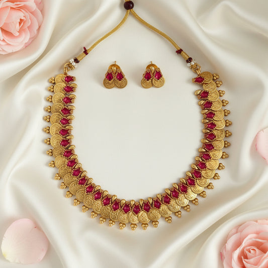 Tara Kasu Necklace and Earrings Set
