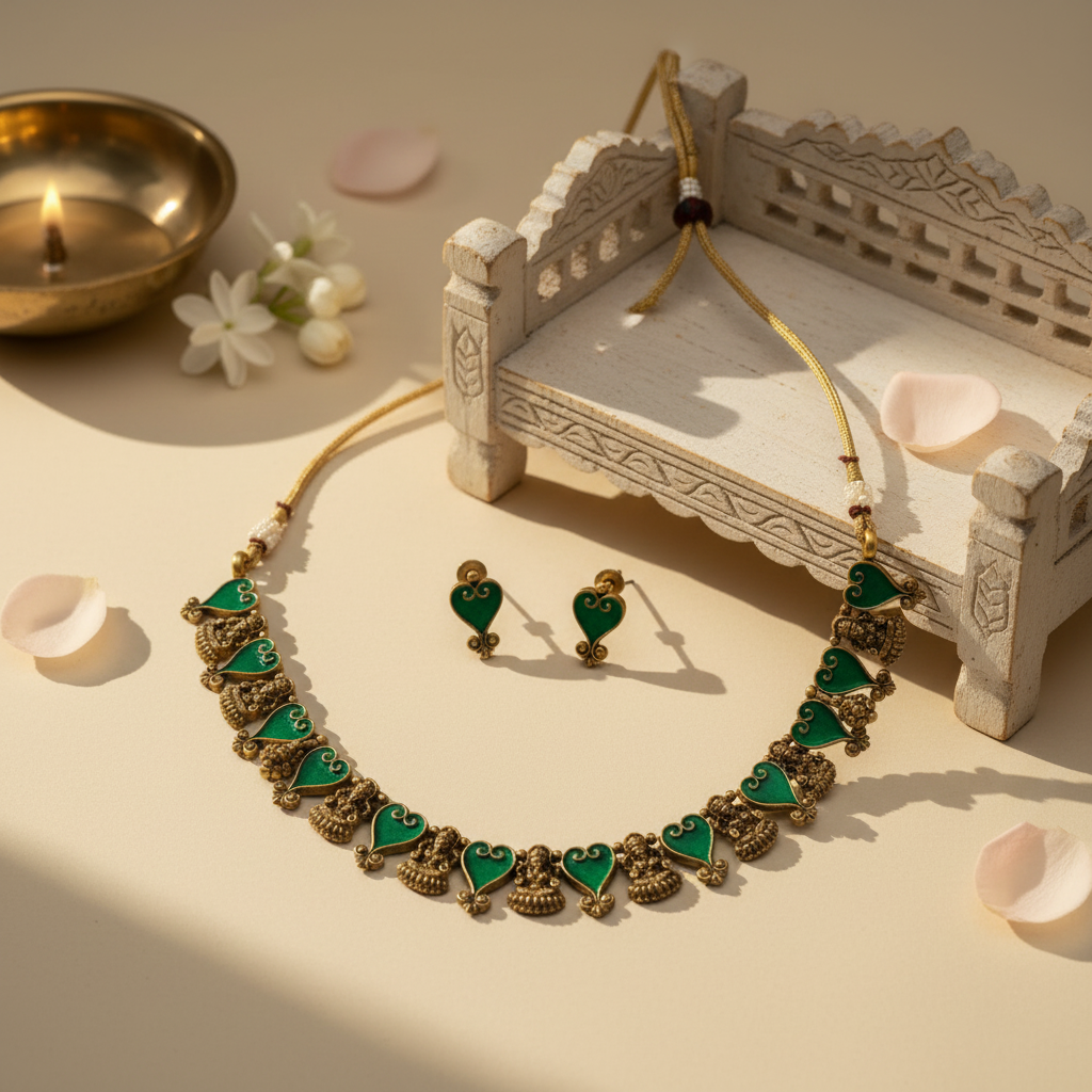 Sharvani Chocker Necklace and Earrings Set