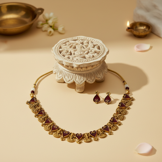 Pranavi Chocker Necklace and Earrings Set