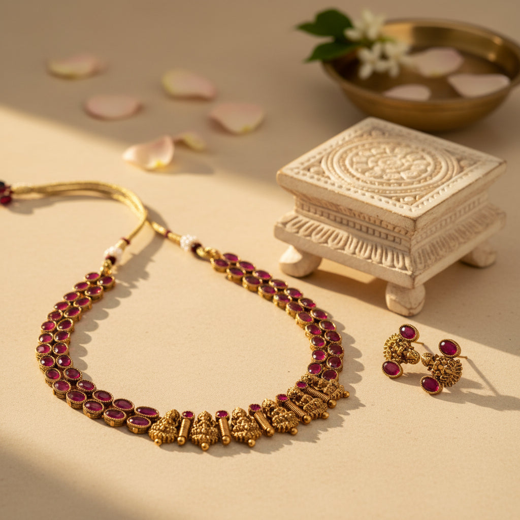 Kumudini Chocker Necklace and Earrings Set