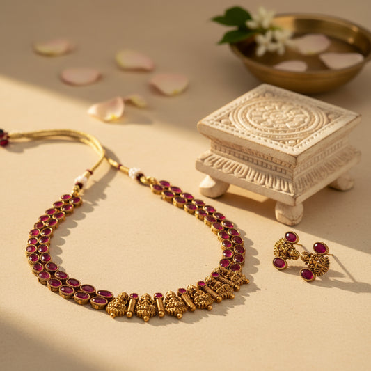 Kumudini Chocker Necklace and Earrings Set