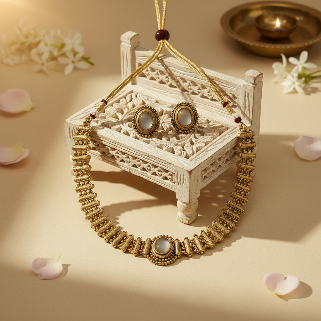 Abhaya Chocker Necklace and Earrings Set