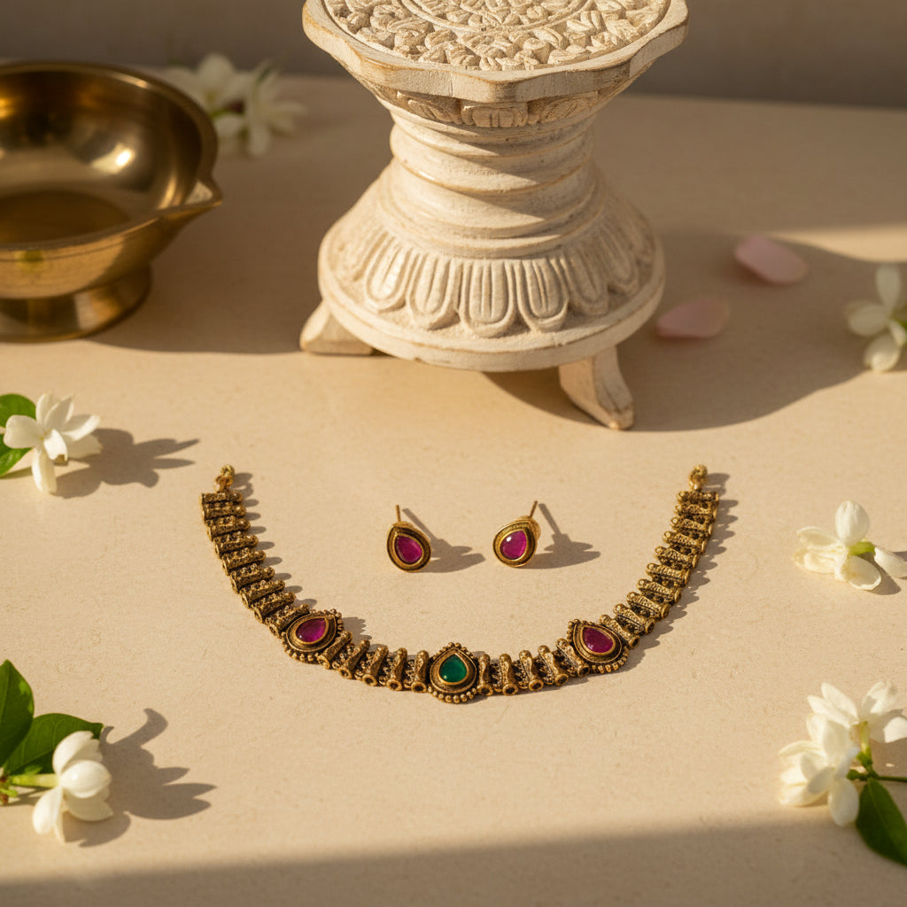 Bhuvi Chocker Necklace and Earrings Set
