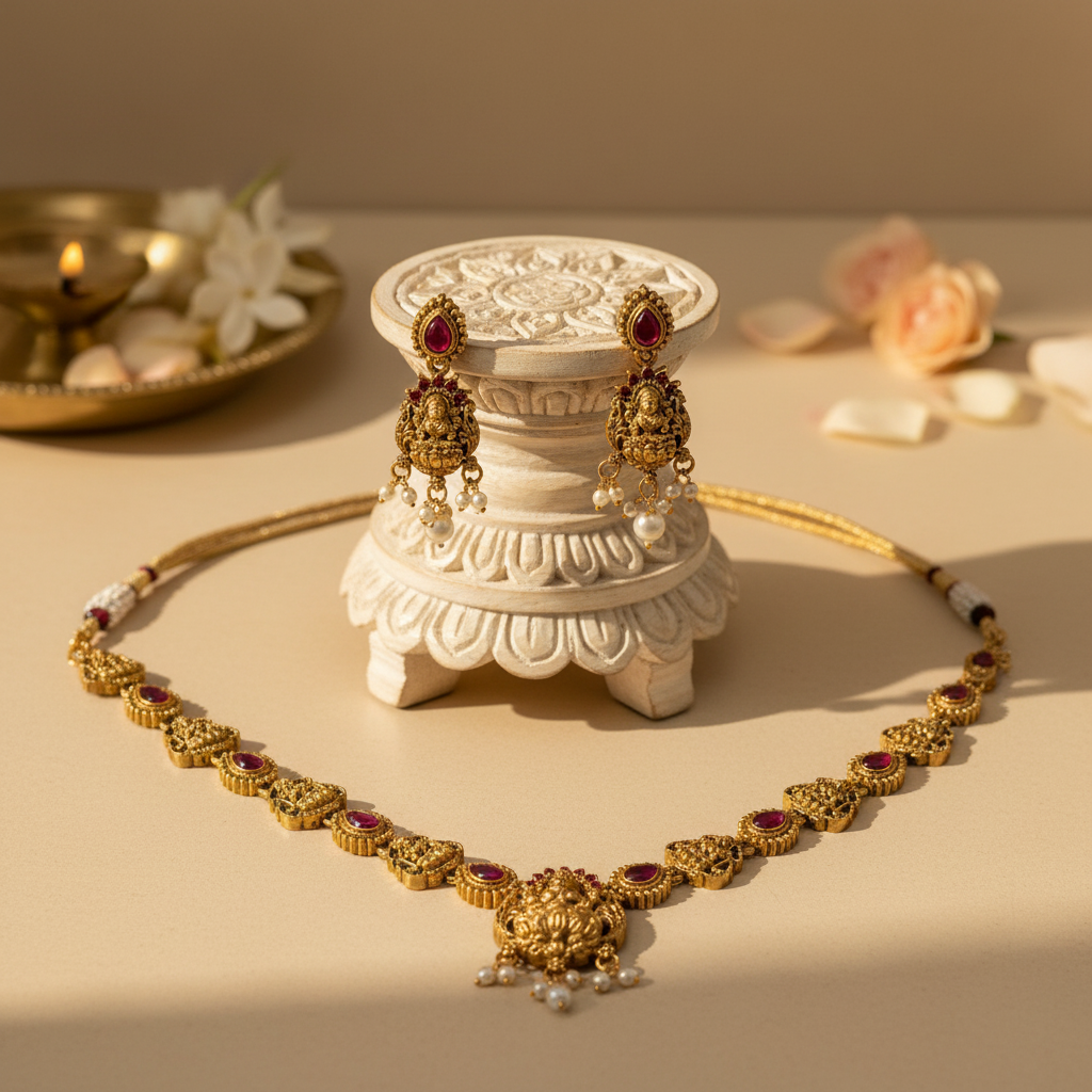 Lavanya Chocker Necklace and Earrings Set