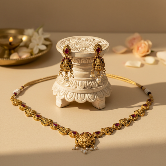 Lavanya Chocker Necklace and Earrings Set