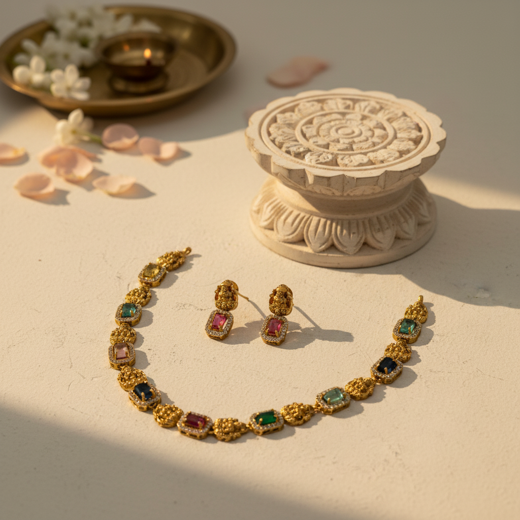 Medha Chocker Necklace and Earrings Set