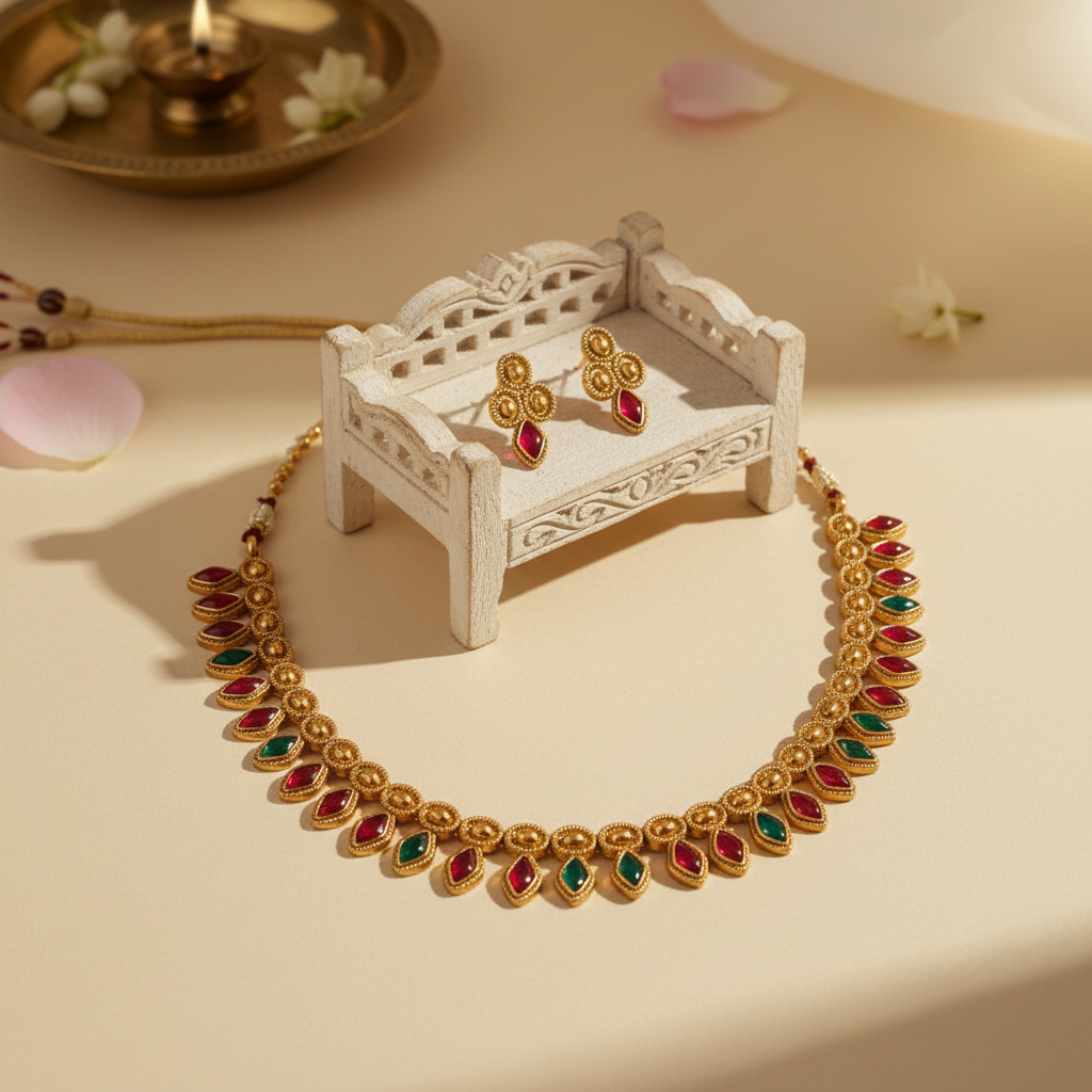 Chandrika Chocker Necklace and Earrings Set