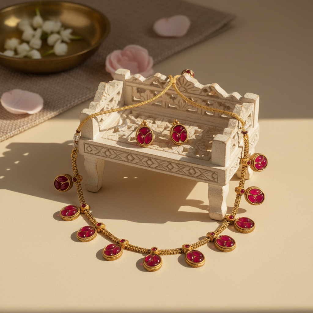 Mrinalini Chocker Necklace and Earrings Set