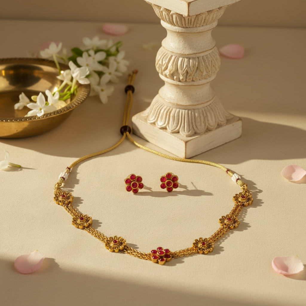 Hansika Chocker Necklace and Earrings Set