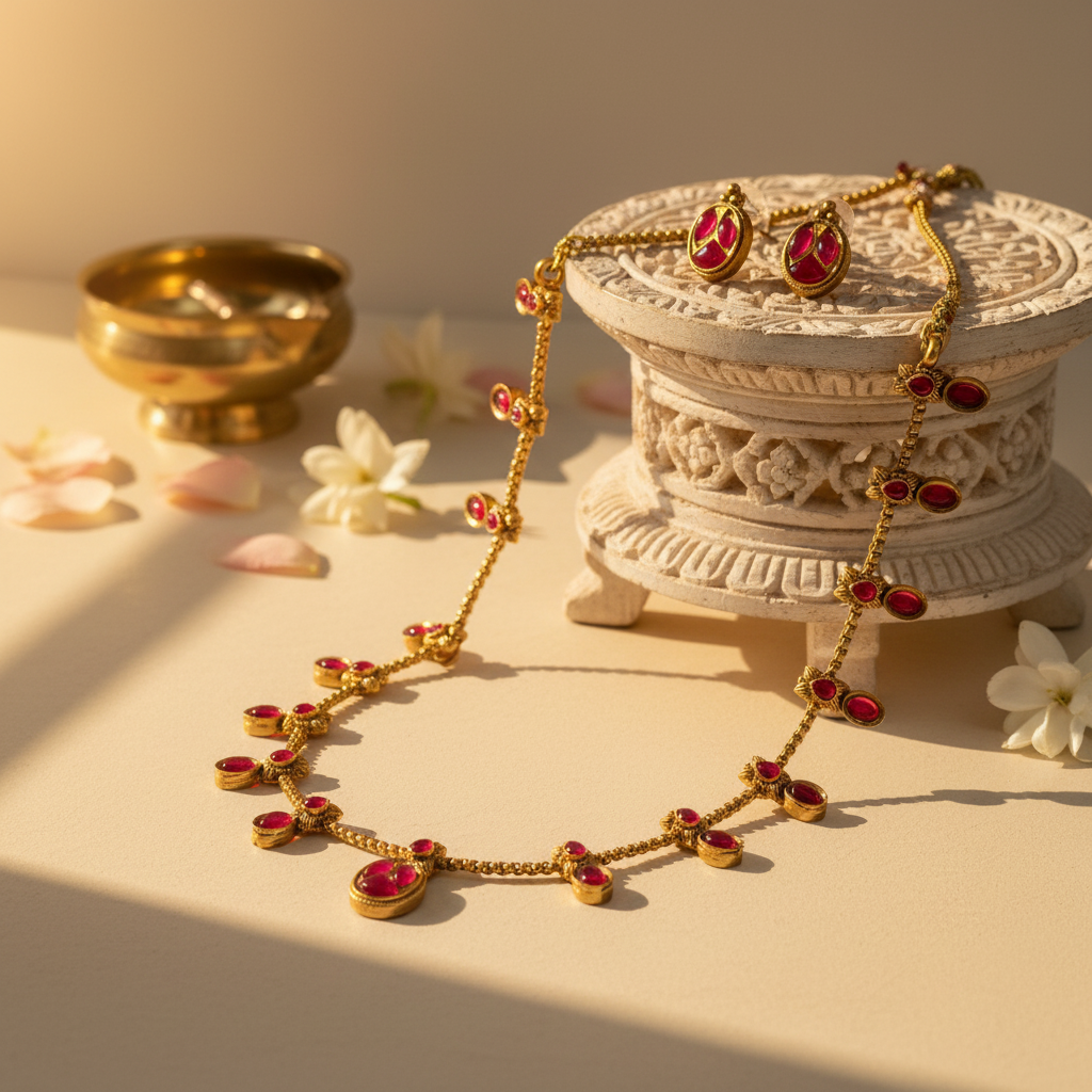 Niranjana Chocker Necklace and Earrings Set