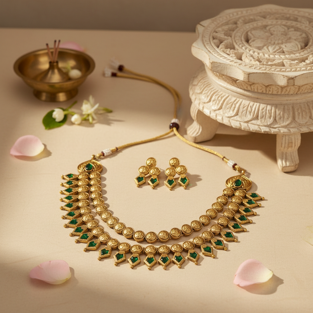 Yamini Chocker Necklace and Earrings Set
