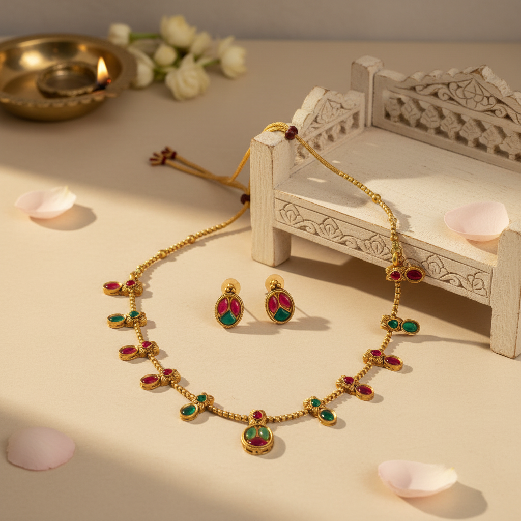Indulekha Chocker Necklace and Earrings Set