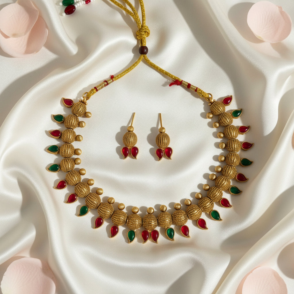 Vasudha Chocker Necklace and Earrings Set