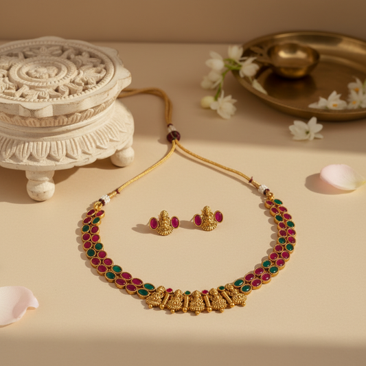 Shloka Chocker Necklace and Earrings Set