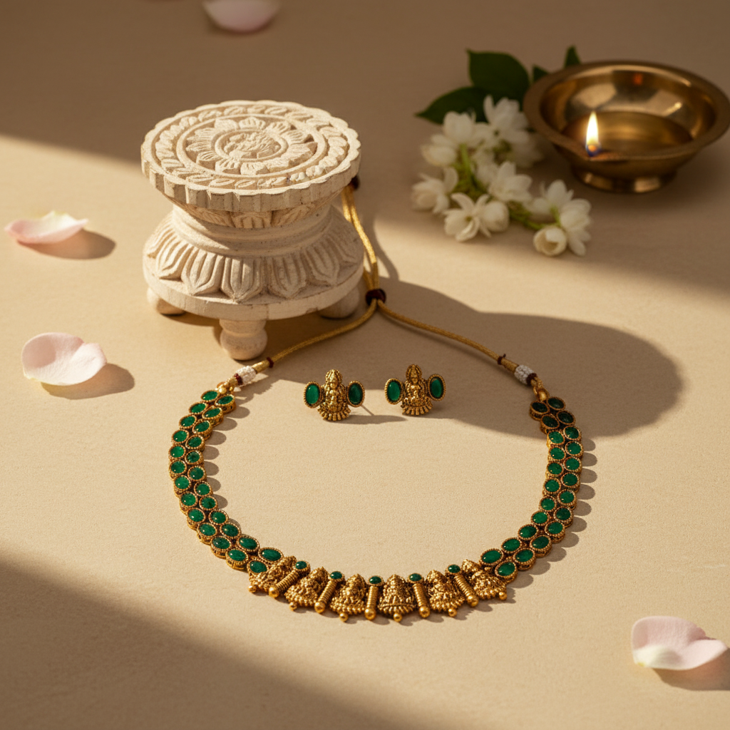 Jyothi Chocker Necklace and Earrings Set