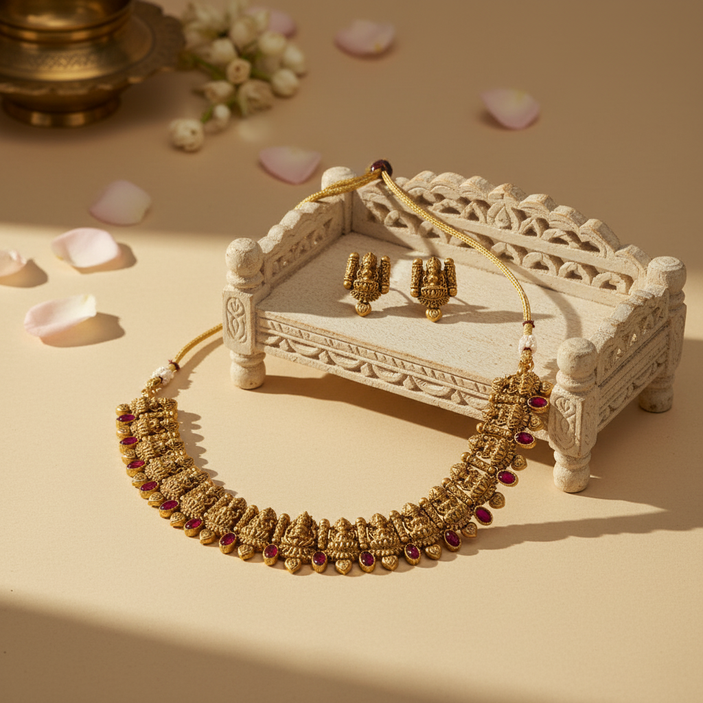 Amodini Short Necklace and Earrings Set
