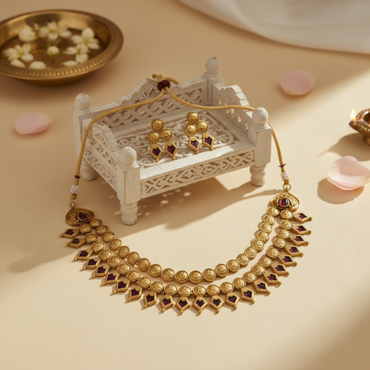 Chaitali Short Necklace and Earrings Set